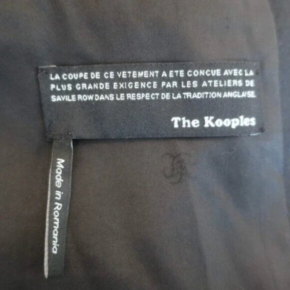 THE KOOPLES Black Leather Trim Belted Trench Coat - Picture 8 of 13